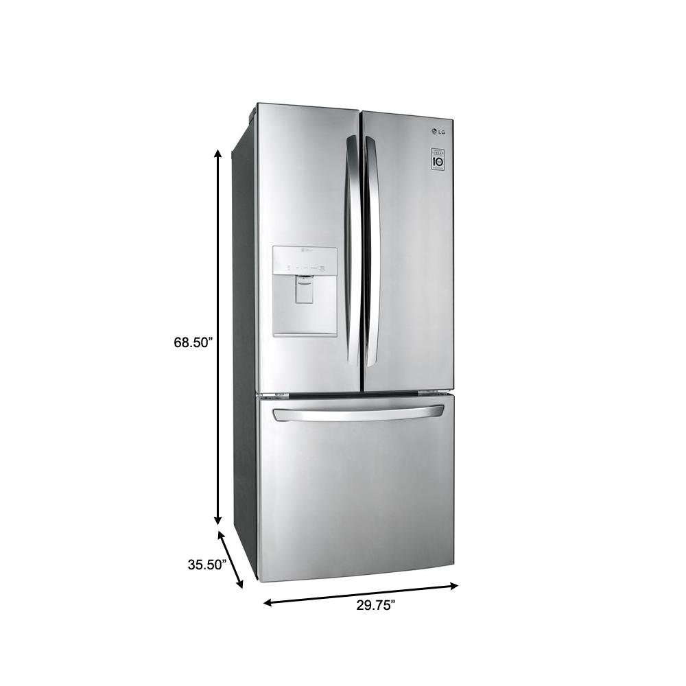 LFDS22520S LG 21.8 cu ft French Door Refrigerator - 30 W Stainless Steel-7