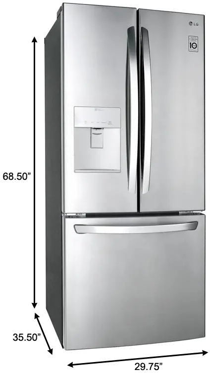 LFDS22520S LG 21.8 cu ft French Door Refrigerator - 30 W Stainless Steel-7