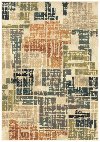 5 x 7 Medium Abstract Green, Red, and Navy Blue Rug - Evandale