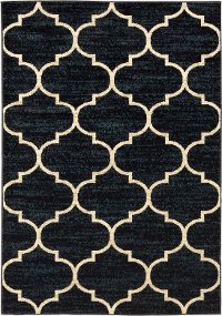 5 x 7 Medium Cream and Navy Blue Rug - Evandale