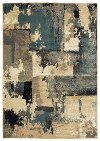 5 x 7 Medium Abstract Gray, Beige, and Navy Blue Rug - Evandale