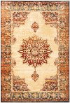 5 x 7 Medium Sunset Red, Pumpkin Orange, and Blue Rug - Julliette