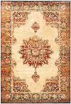 5 x 7 Medium Sunset Red, Pumpkin Orange, and Blue Rug - Julliette
