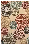 5 x 7 Medium Circle Red, Blue, and Green Area Rug - Laurel