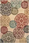 Laurel 5 x 7 Circle Red, Blue, and Green Area Rug
