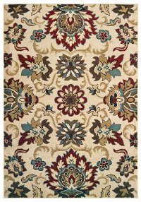 5 x 7 Medium Floral Red, Blue, and Green Area Rug - Laurel