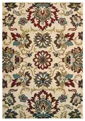 Laurel 5 x 7 Floral Red, Blue, and Green Area Rug
