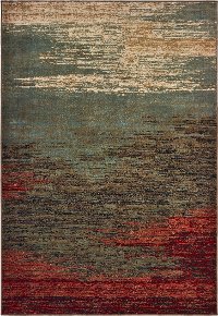 5 x 7 Medium Abstract Red, Blue, and Green Area Rug - Laurel