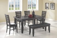 Casual Black and Brown Dining Bench - Alice-2