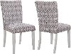 Transitional White Geometric Upholstered Dining Chair (Set of 2) - Beckett