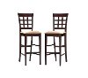 Cappuccino Brown Lattice-Back Bar Stool (Set of 2) - Ali