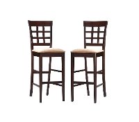 Cappuccino Brown Lattice-Back Bar Stool (Set of 2) - Ali