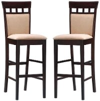 Cappuccino Brown Wood Bar Stool (Set of 2) - Alton