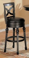 Traditional Black 19 Inch Swivel Counter Height Stool - Amar