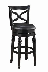 Traditional Black 19 Inch Swivel Counter Height Stool - Amar-2