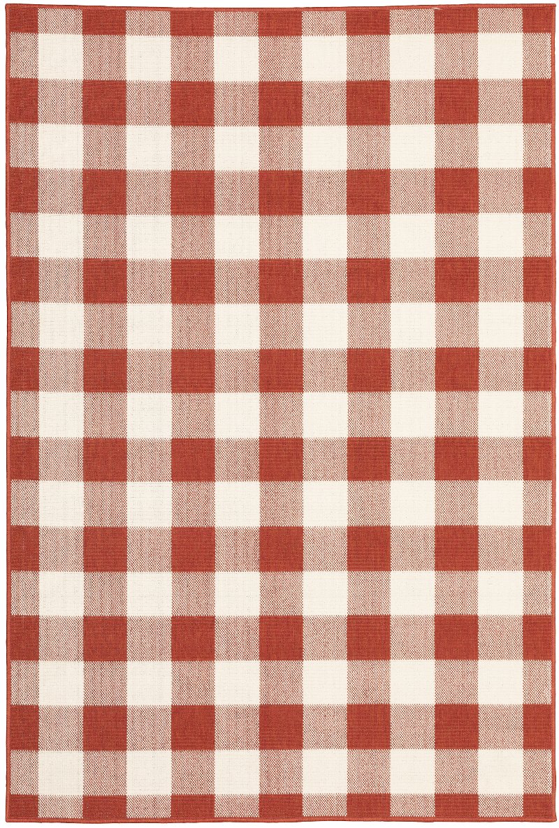 8 X 11 Large Red And Ivory Indoor Outdoor Rug Marina Rc Willey
