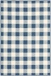 5 x 8 Medium Blue and Ivory Indoor-Outdoor Area Rug - Marina