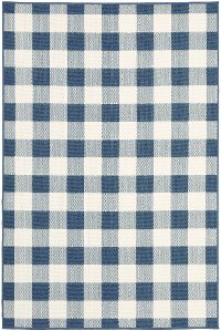 5 x 8 Medium Blue and Ivory Indoor-Outdoor Rug - Marina