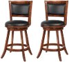 Brown and Black 24 Inch Swivel Counter Height Stool (Set of 2) - Antoine