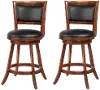Brown and Black 24 Inch Swivel Counter Height Stool (Set of 2) - Antoine