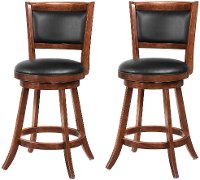 Brown and Black 24 Inch Swivel Counter Height Stool (Set of 2) - Antoine