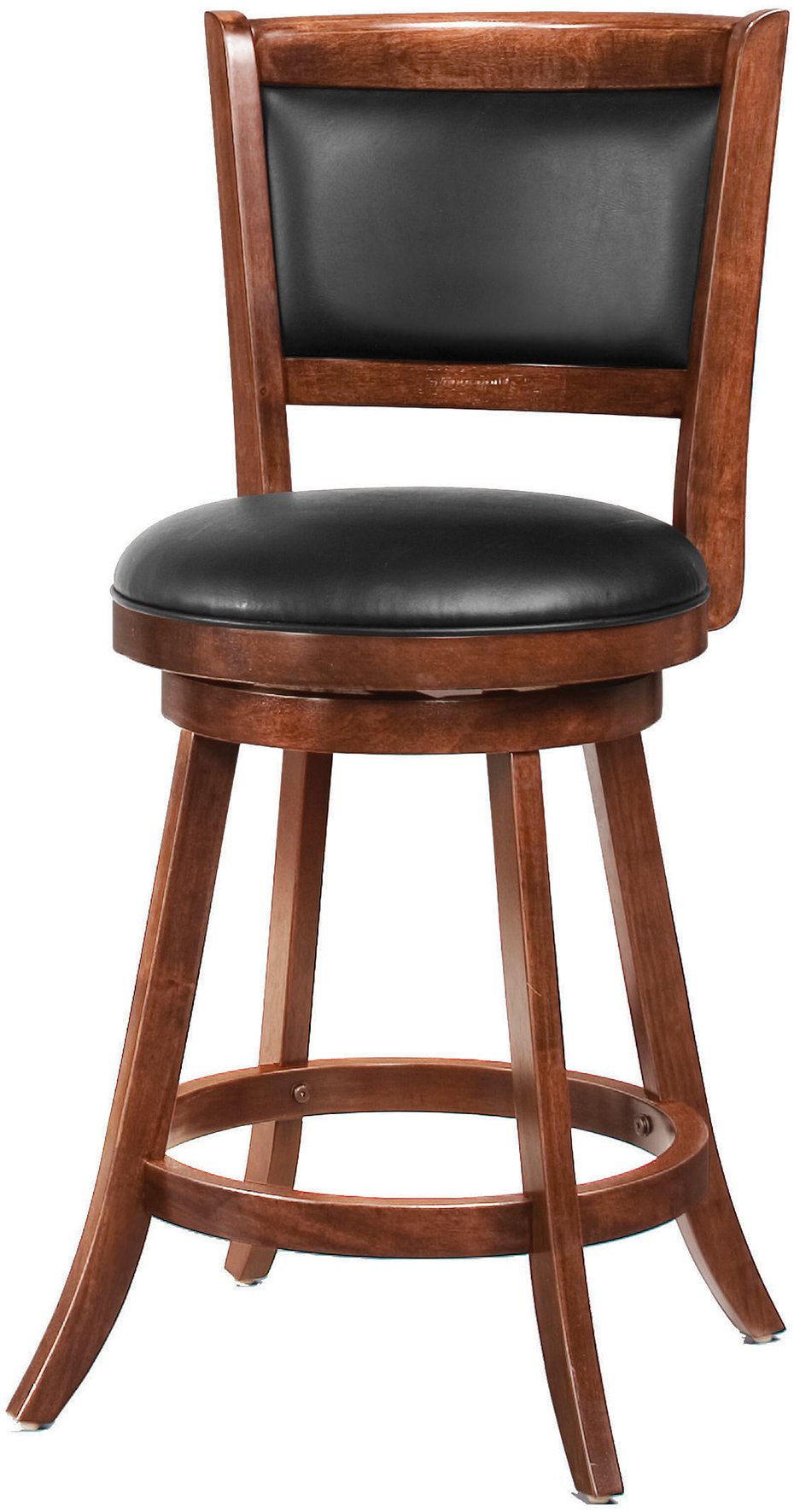 Brown and Black 24 Inch Swivel Counter Height Stool (Set of 2) - Antoine-2