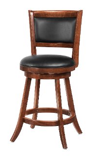 Brown and Black 24 Inch Swivel Counter Height Stool (Set of 2) - Antoine-2