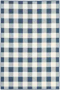 8 x 11 Large Blue and Ivory Indoor-Outdoor Rug - Marina