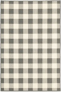 8 x 11 Large Gray and Ivory Indoor-Outdoor Rug - Marina