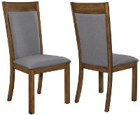 Transitional Gray and Brown Upholstered Dining Room Chair (Set of 2) - Benito