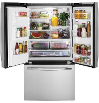 GFE26JSMSS GE 25.6 cu. ft French Door Refrigerator - 36 Inch Stainless Steel-2