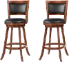 Chestnut and Black Swivel Bar Stool (Set of 2)