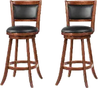 Chestnut and Black Swivel Bar Stool (Set of 2)