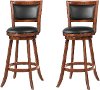 Transitional Chestnut and Black Swivel Bar Stool (Set of 2) - Antony