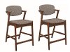 Mid Century Walnut 23 Inch Counter Height Stool (Set of 2) - Amos