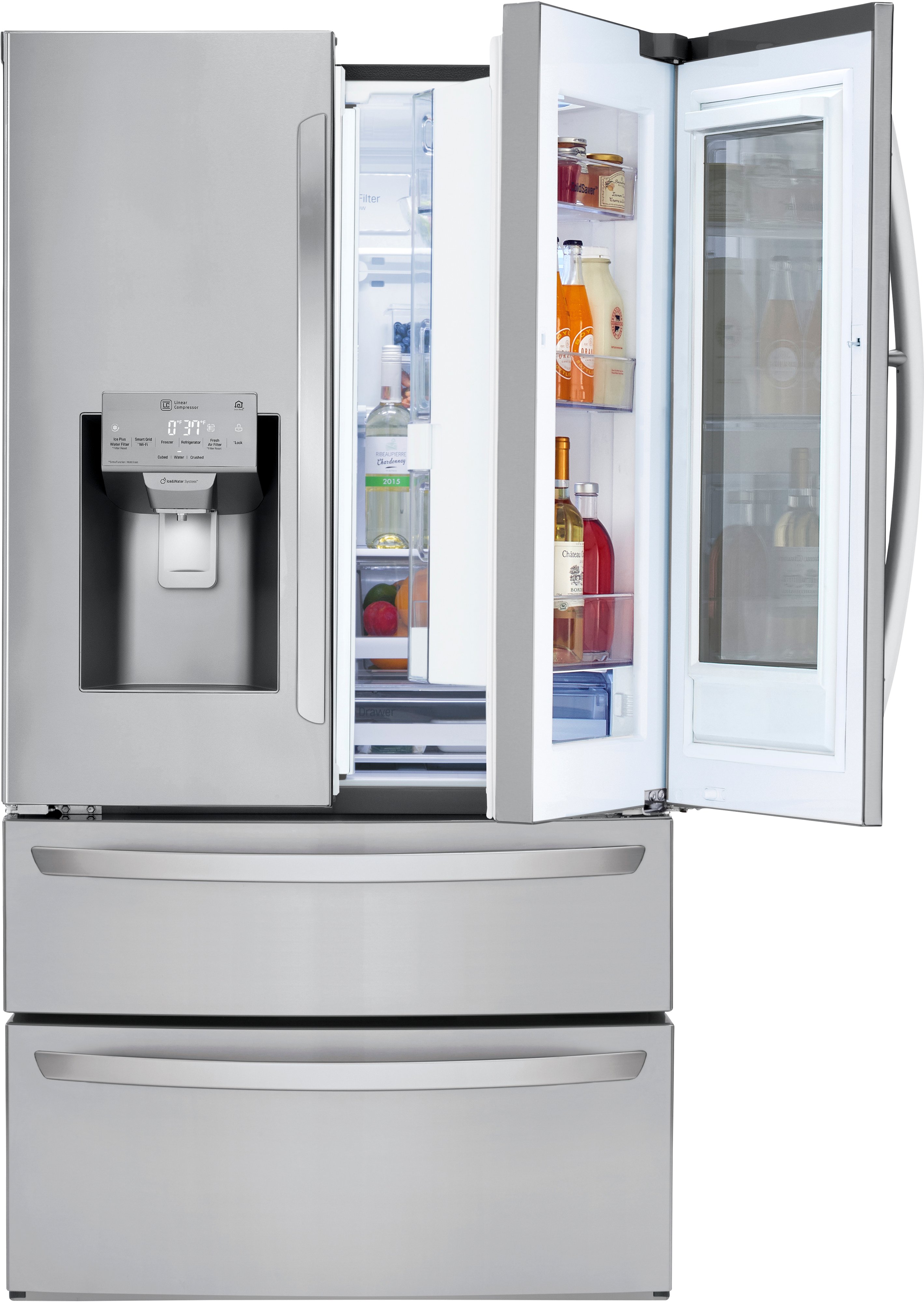 LMXS28596S LG 27.6 cu ft French Door Smart Refrigerator - 36 W Fingerprint Resistant Stainless Steel-4