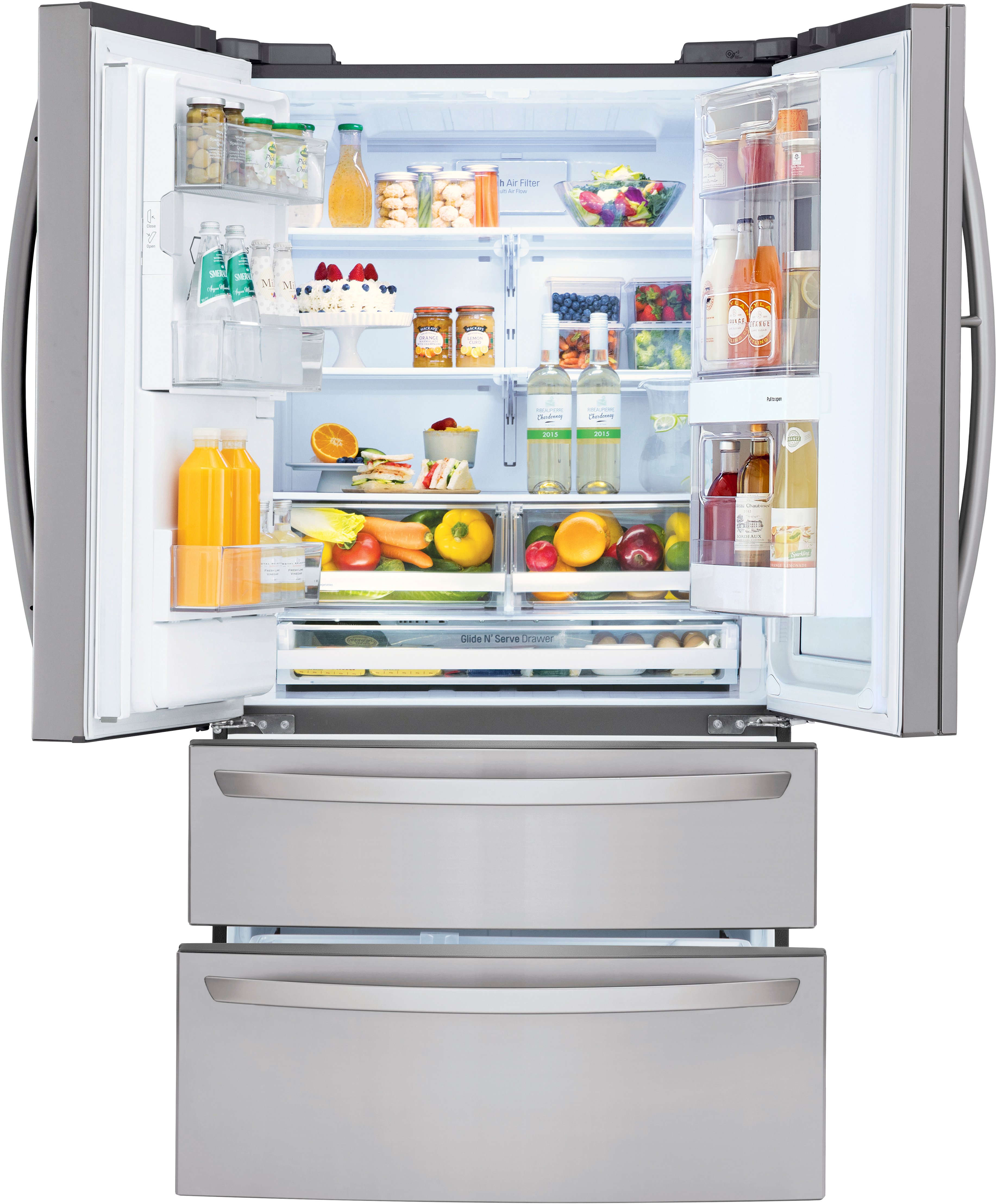 LMXS28596S LG 27.6 cu ft French Door Smart Refrigerator - 36 W Fingerprint Resistant Stainless Steel-7