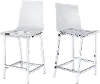 Modern Clear and Chrome 24 Inch Counter Height Stool (Set of 2) - Amari