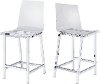 Modern Clear and Chrome 24 Inch Counter Height Stool (Set of 2) - Amari