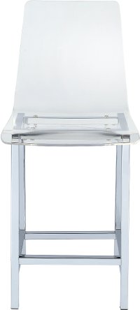 Modern Clear and Chrome 24 Inch Counter Height Stool (Set of 2) - Amari-2