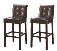 Contemporary Brown 30 Inch Upholstered Bar Stool (Set of 2) - Armani