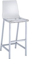 Modern Clear and Chrome 30 Inch Bar Stool (Set of 2) - Amari