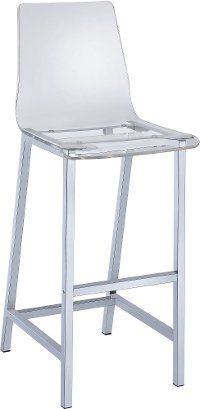 Modern Clear and Chrome 30 Inch Bar Stool (Set of 2) - Amari