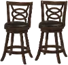 Set of 2 Traditional Brown 24 Inch Swivel Counter Height Stools