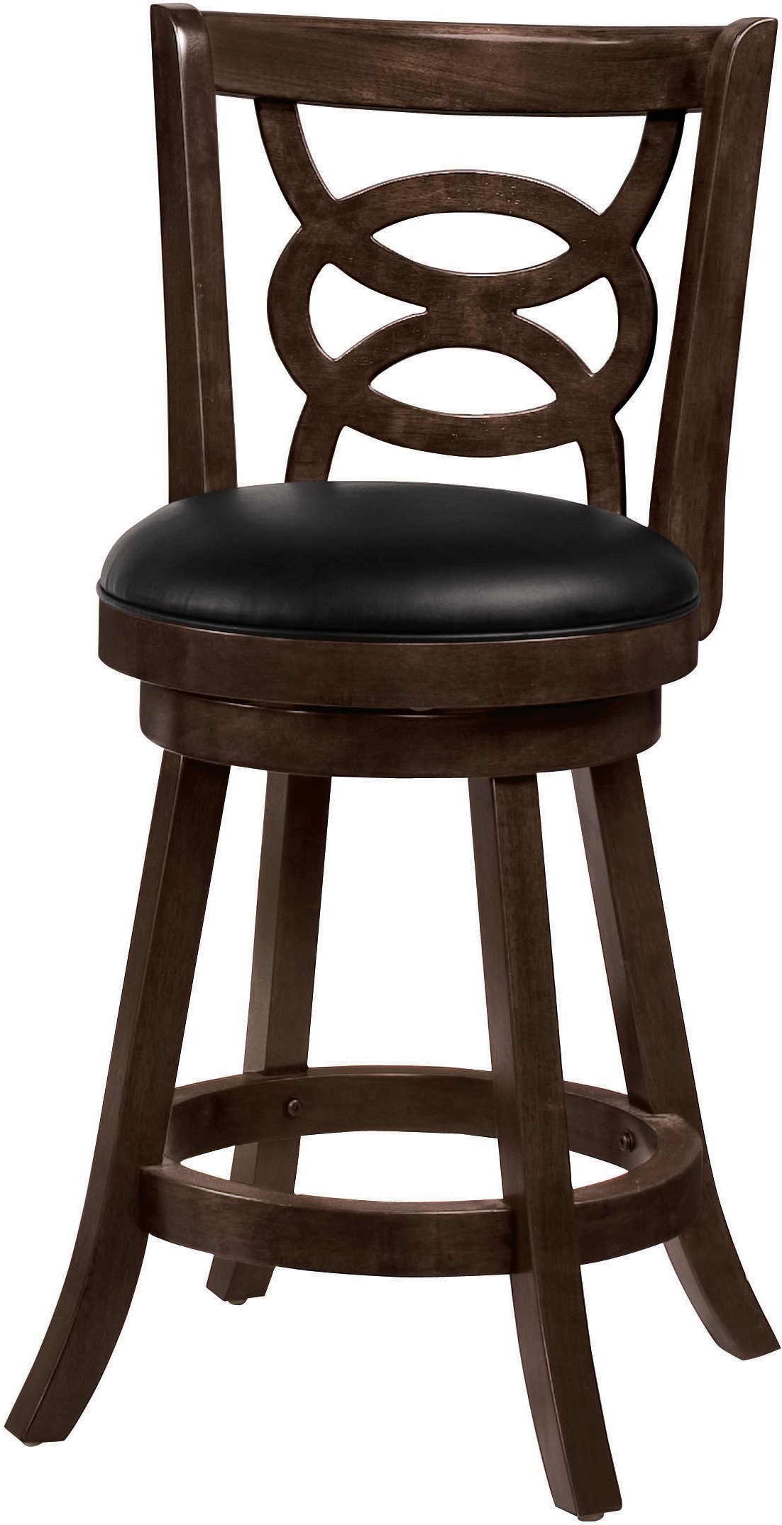 Set of 2 Traditional Brown 24 Inch Swivel Counter Height Stools-2