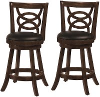 Traditional Brown 24 Inch Swivel Counter Height Stool (Set of 2) - Archer