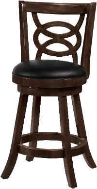 Traditional Brown 24 Inch Swivel Counter Height Stool (Set of 2) - Archer-2