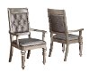 Traditional Metallic Platinum Dining Arm Chair (Set of 2) - Bartel