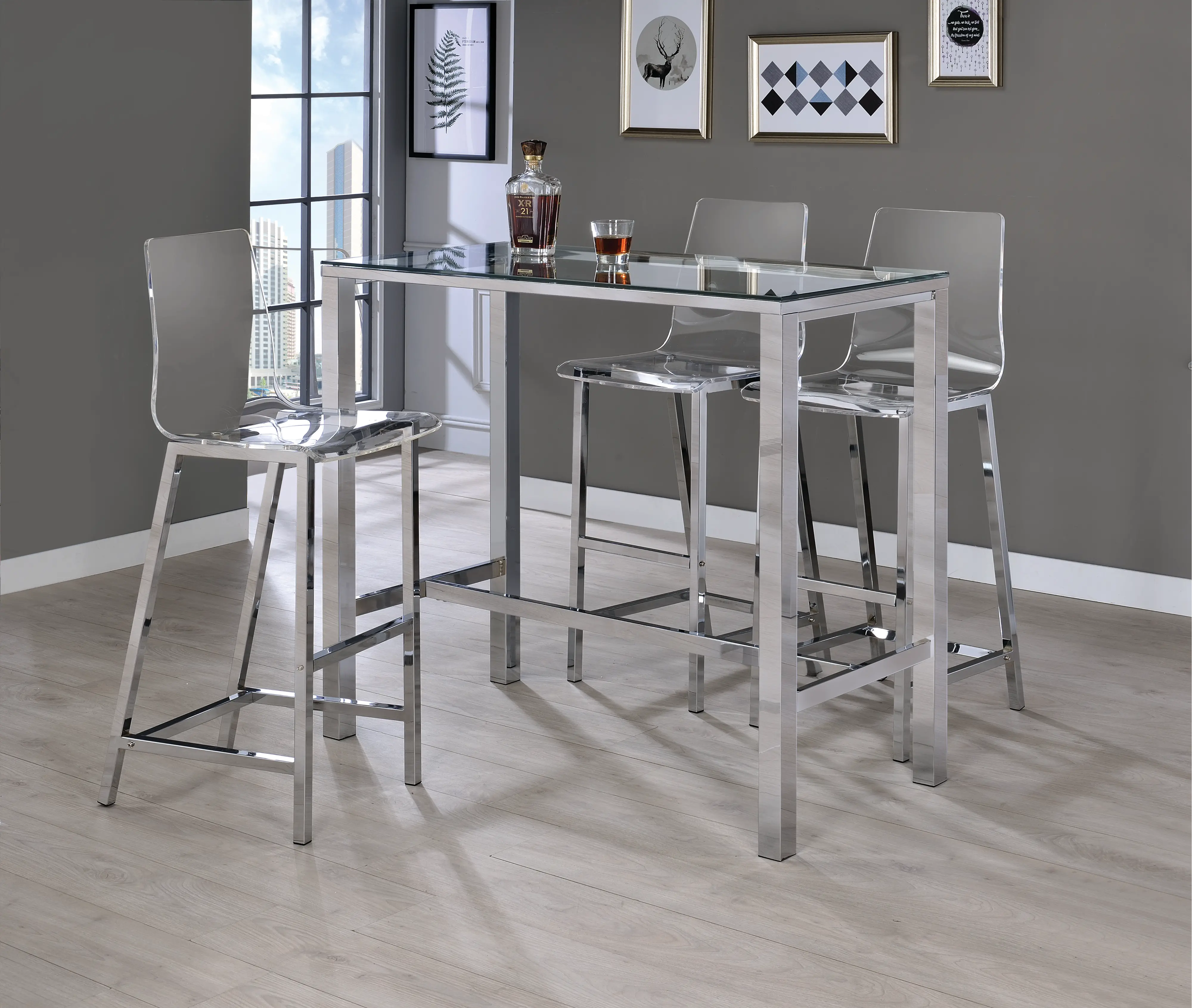 Amari Chrome Contemporary Bar Table-4