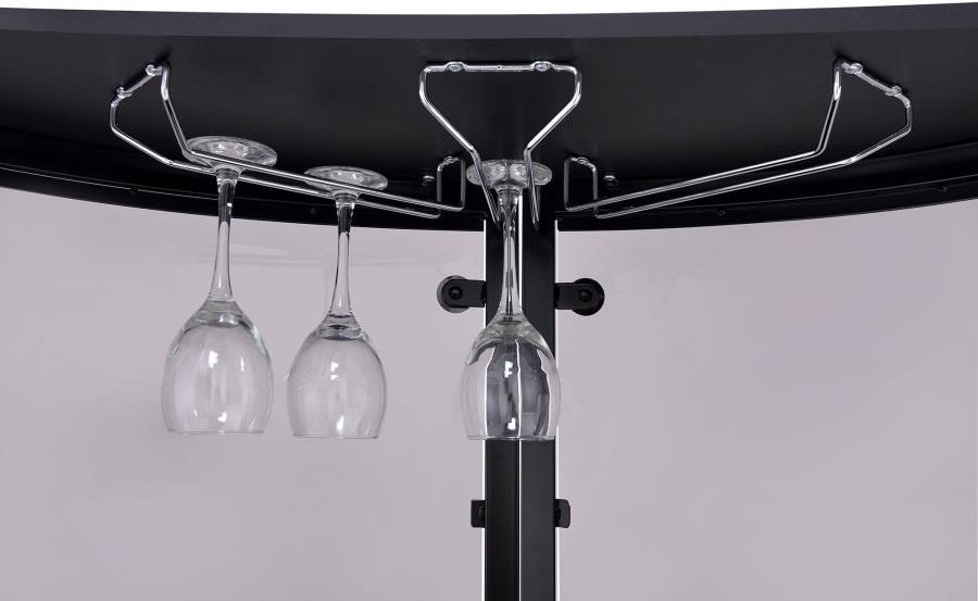 Anibal Modern Black and Chrome Bar Set-3